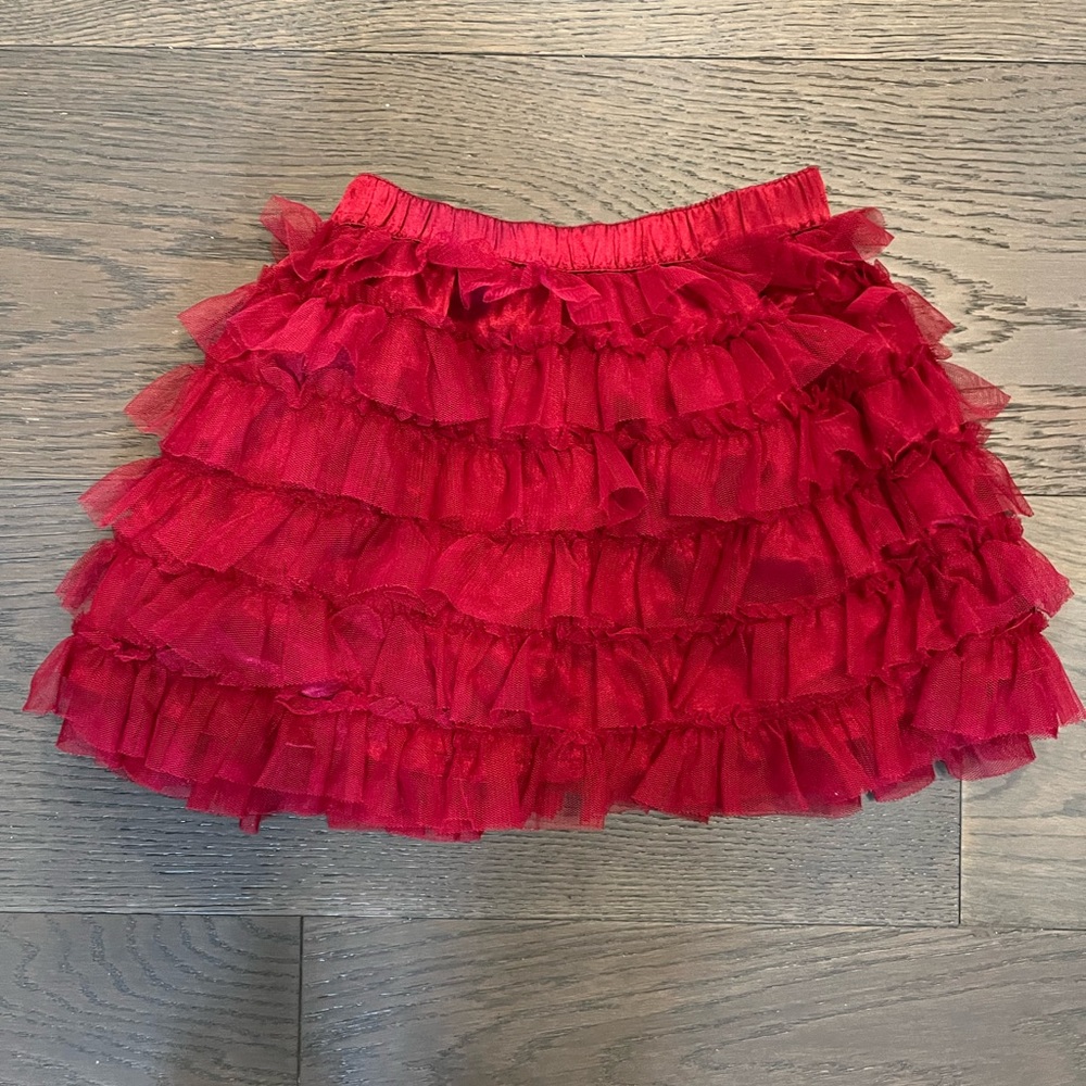 Baby gap red ruffled toddler girls skirt 3T retail $69 NWT